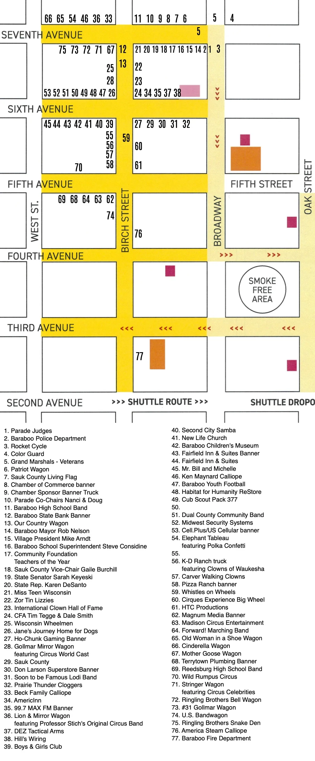 Parade Staging Map